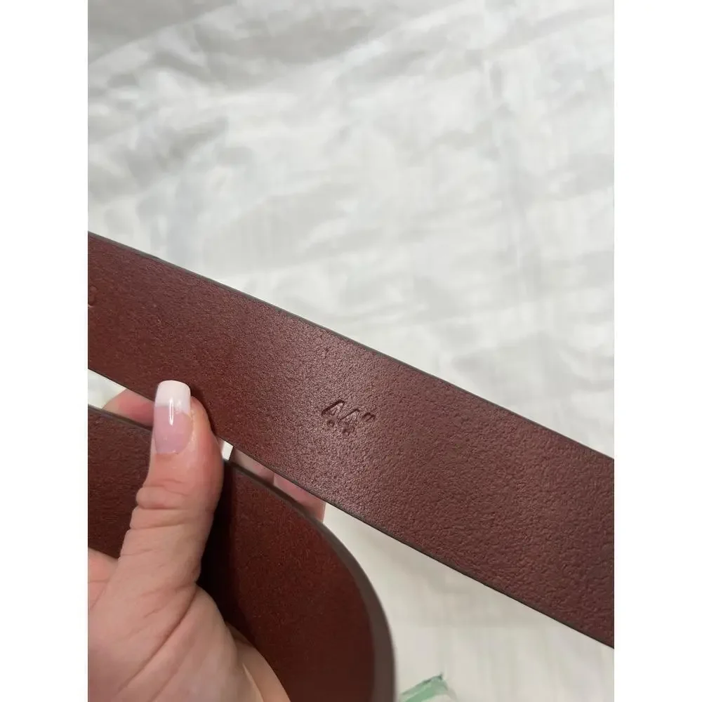 Florsheim Brown Genuine Leather Belt Metal Buckle Size 44 NEW